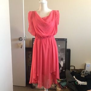 Spring or Summer Cocktail Dress in Coral